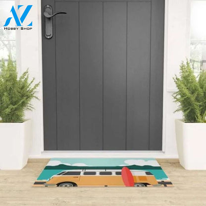 Road Trip On Van Vehicle Doormat Indoor And Outdoor Mat Entrance Rug Sweet Home Decor Housewarming Gift Gift For Van Lovers Gift for Friend Family Birthday New Home