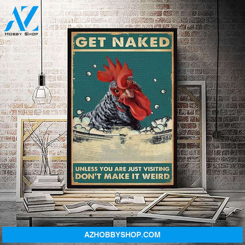 Roaster Poster, Vintage Roaster Poster, Get Naked, Chicken Canvas And Poster, Wall Decor Visual Art