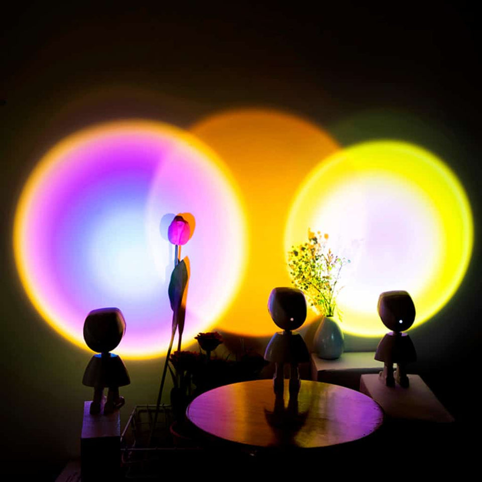 Robot Atmosphere Light Sunset Red Lamp Stepless Dimming Projector Night Network Selfie For Wall