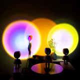 Robot Atmosphere Light Sunset Red Lamp Stepless Dimming Projector Night Network Selfie For Wall