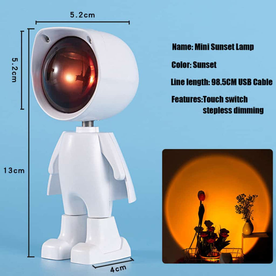 Robot Atmosphere Light Sunset Red Lamp Stepless Dimming Projector Night Network Selfie For Wall