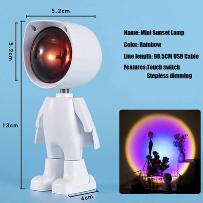 Robot Atmosphere Light Sunset Red Lamp Stepless Dimming Projector Night Network Selfie For Wall