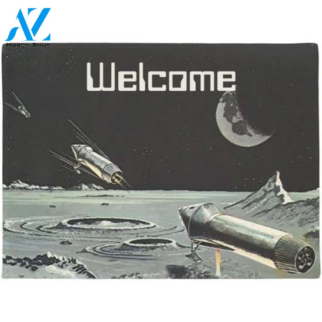 Rocket Ships Moon Planets Vehicle Doormat Indoor And Outdoor Mat Entrance Rug Sweet Home Decor Housewarming Gift Gift for Friend Family Birthday New Home