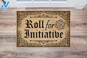 Roll For Initiative Coir Pattern All Over Printing Doormat | Welcome Mat | House Warming Gift
