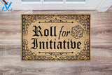 Roll For Initiative Coir Pattern All Over Printing Doormat | Welcome Mat | House Warming Gift