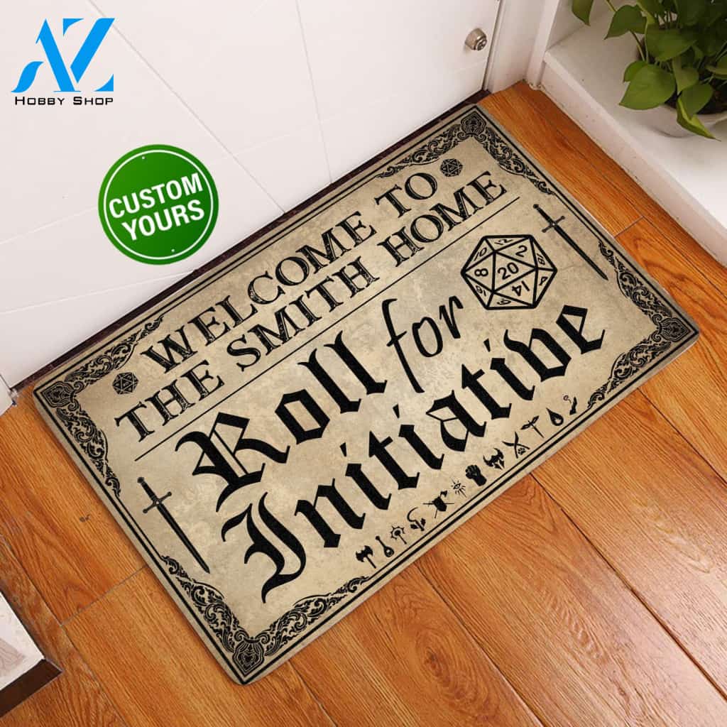 Roll For Initiative Personalized All Over Printing Doormat | Welcome Mat | House Warming Gift