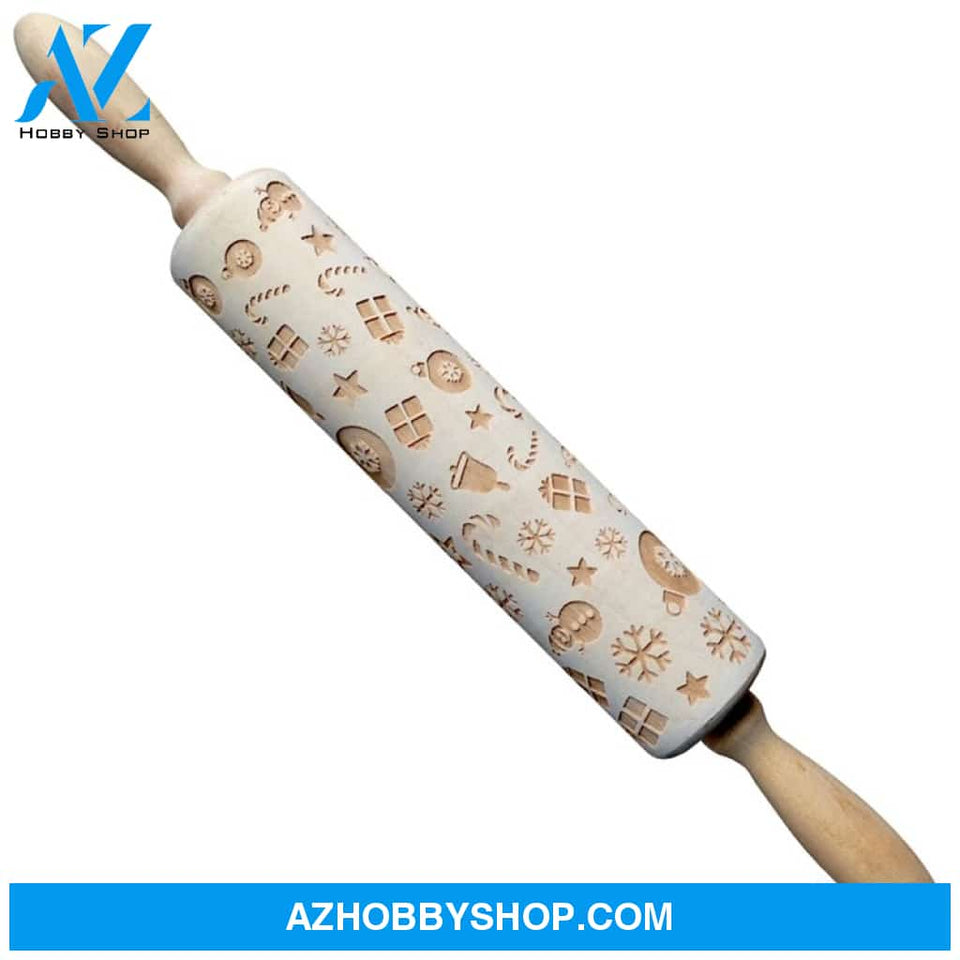 Rolling Pin Christmas Embossing 35Cmx5Cm