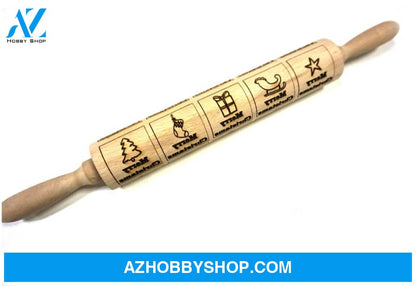 Rolling Pin Christmas Embossing 9Style43Cm