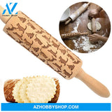 Rolling Pin Christmas Embossing Cat35Cm