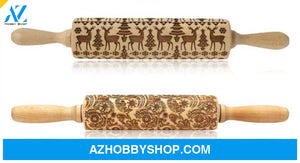 Rolling Pin Christmas Embossing Reindeerb35Cm