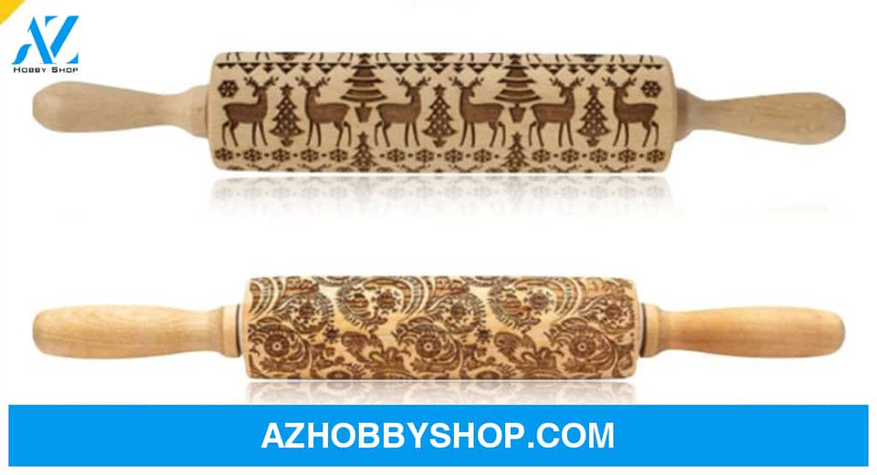 Rolling Pin Christmas Embossing Reindeerb35Cm