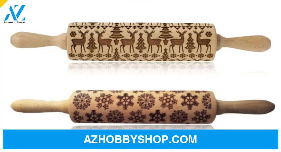 Rolling Pin Christmas Embossing Reindeersnowflake35Cm