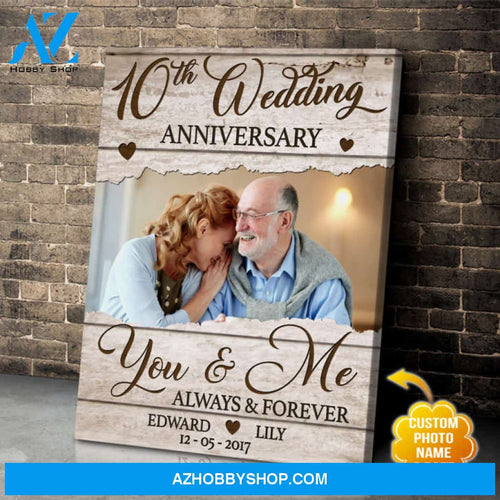 Romantic 10th Wedding Anniversary Gift For Loved One Canvas Wall Art