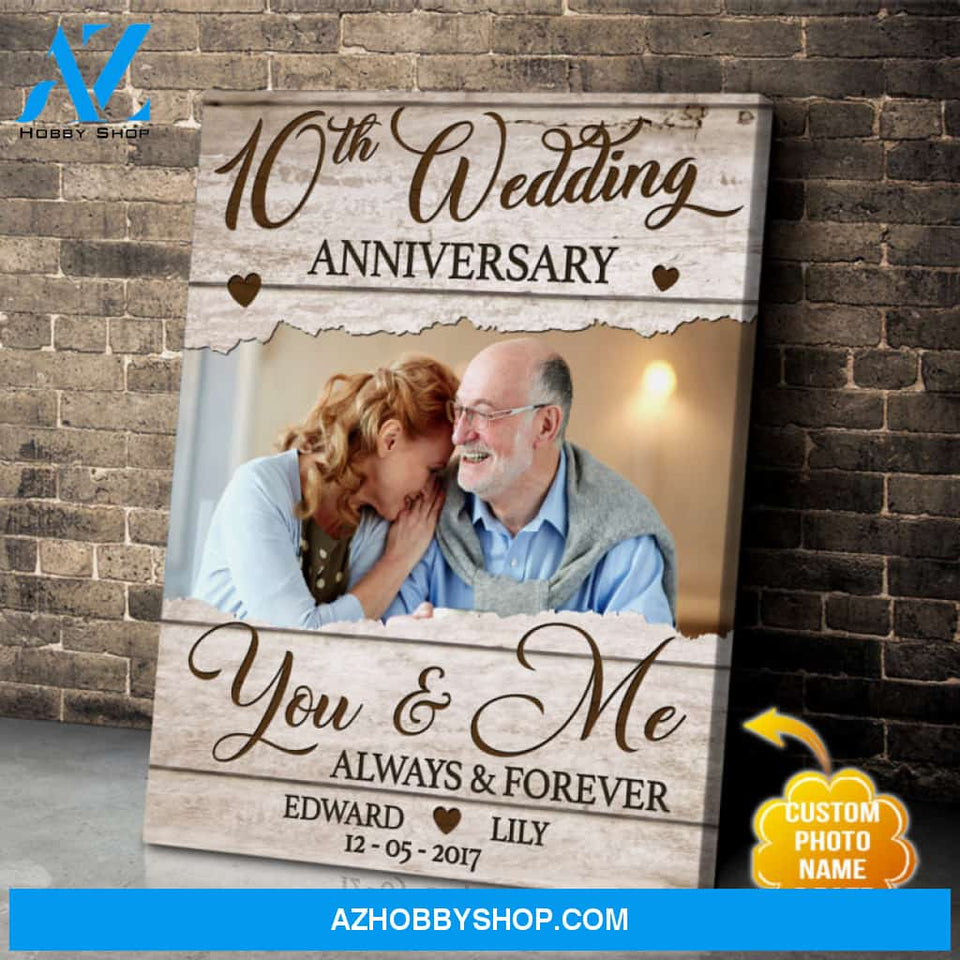Romantic 10th Wedding Anniversary Gift For Loved One Canvas Wall Art