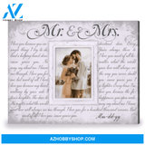 Romantic Mr and Mrs Gift Custom Any Song Lyrics On Canvas Wall Art