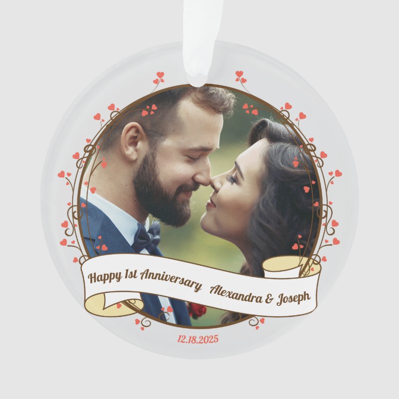Romantic 1St Anniversary Decorative Photo Frame Ornament
