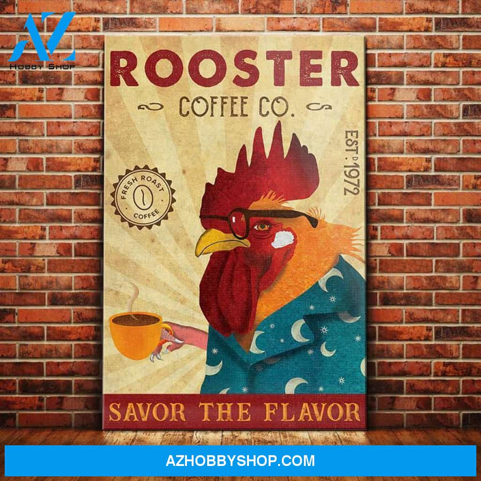 Rooster Coffee Company Canvas Wall Art, Wall Decor Visual Art