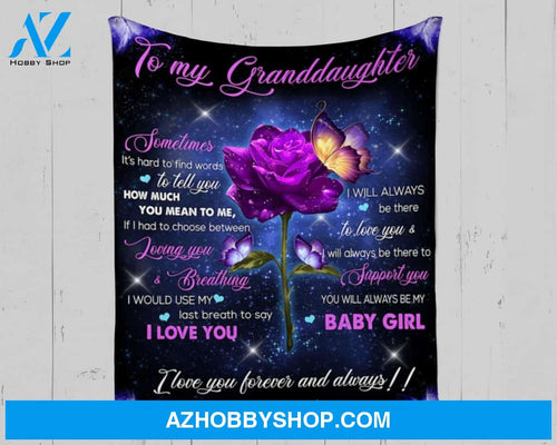 Personalized Rose To My Granddaughter From Grandma I Love You Forever And Always Fleece Blanket Great Customized Gifts For Birthday Christmas Thanksgiving