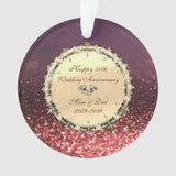 Rose Gold Bokeh, Diamonds 50Th Wedding Anniversary Ornament