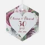 Roses Greenery 30Th Anniversary Ceramic Ornament