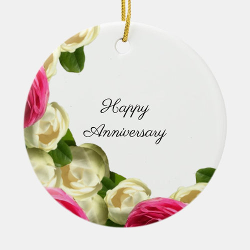 Roses Happy Anniversary Ornament