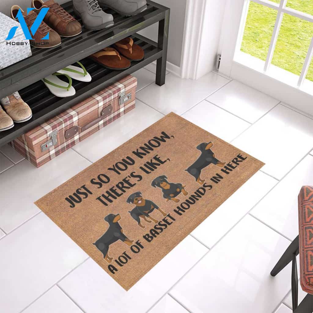 vt-6-rottie in here | Welcome Mat | House Warming Gift
