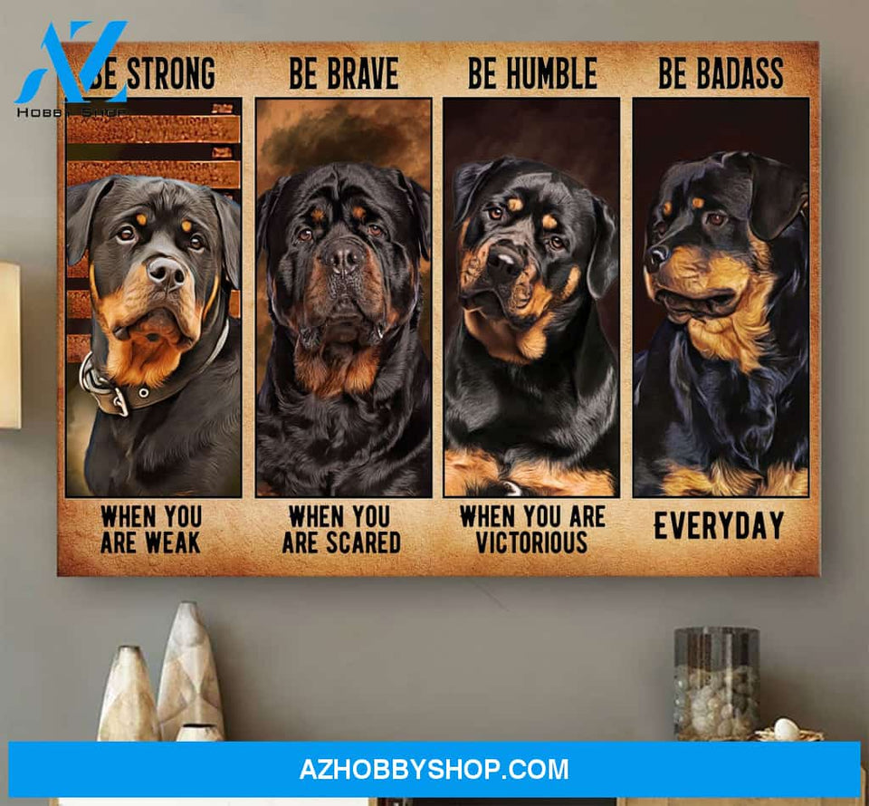 Rottweil Dog Canvas - Hanging Art For Living Room