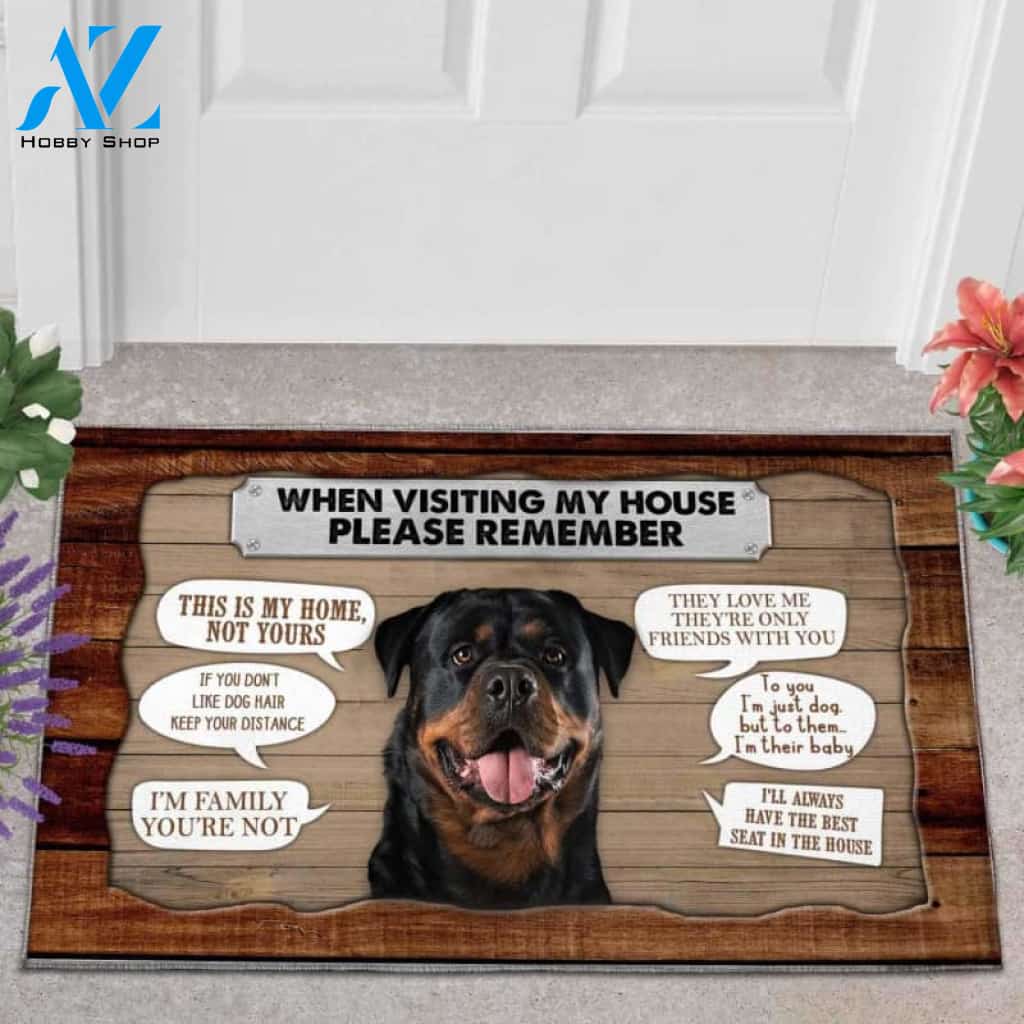 Rottweiler 2 Visiting My House Doormat