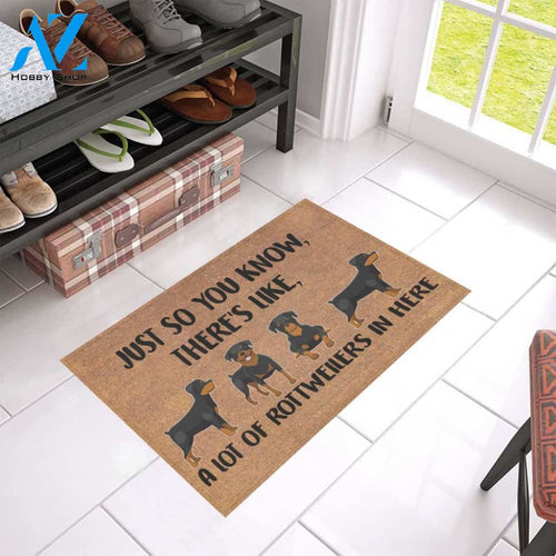 Rottweiler A Lot Here doormat | Welcome Mat | House Warming Gift