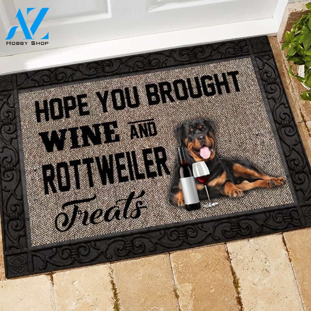Rottweiler And Wine M291 Doormat All Over Printed (6228)
