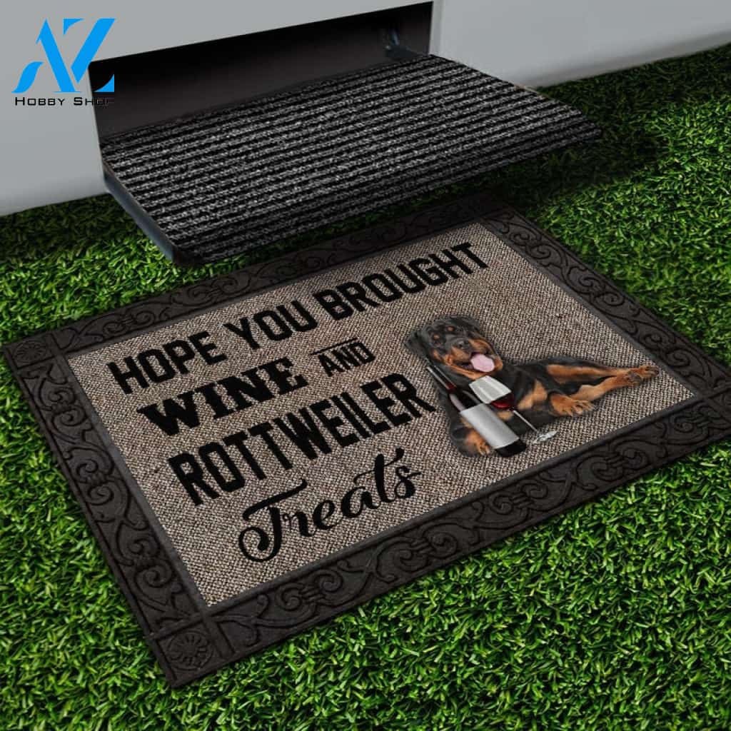 Rottweiler And Wine M291 Doormat All Over Printed (6228)