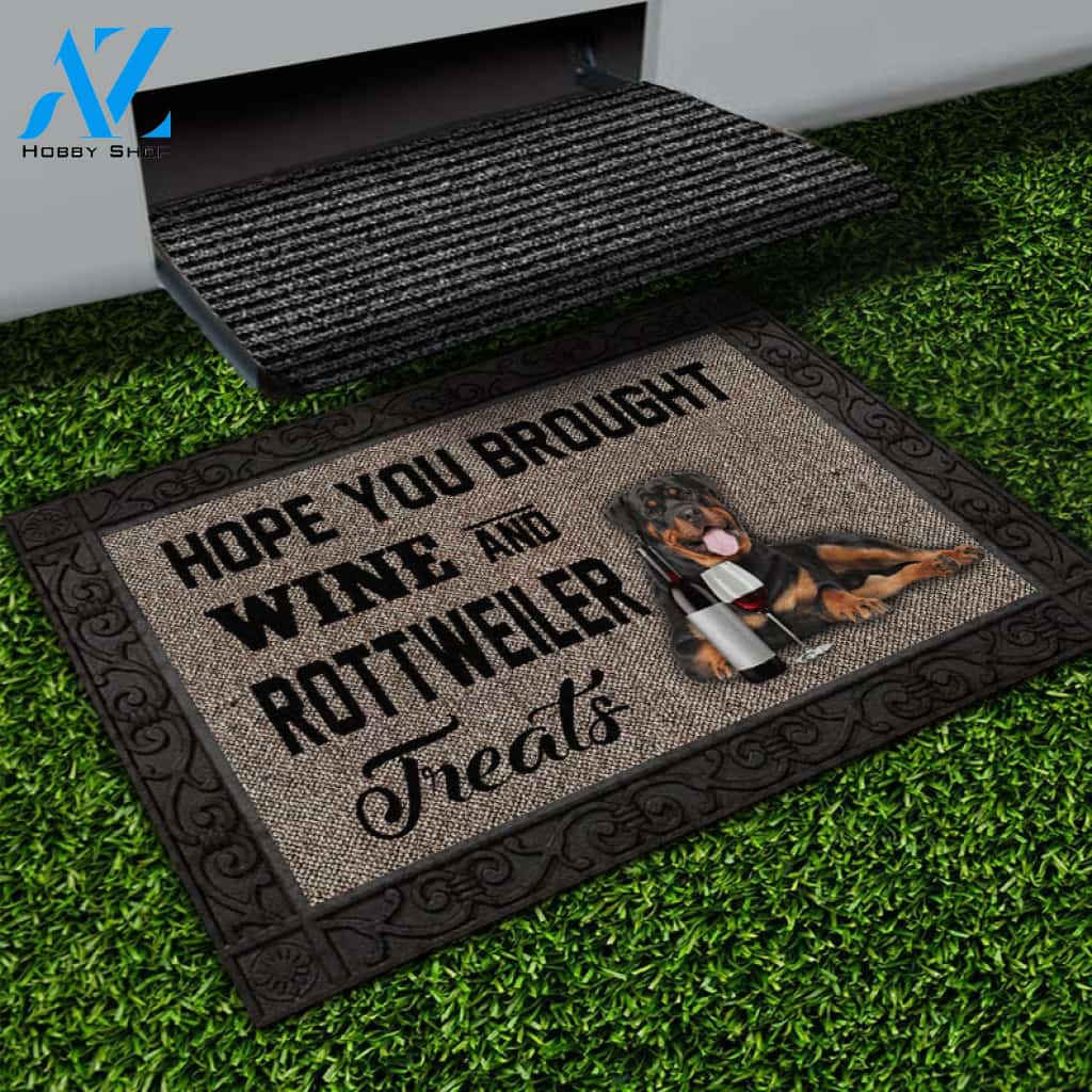 Rottweiler And Wine  M291 Doormat All Over Printed (6228)