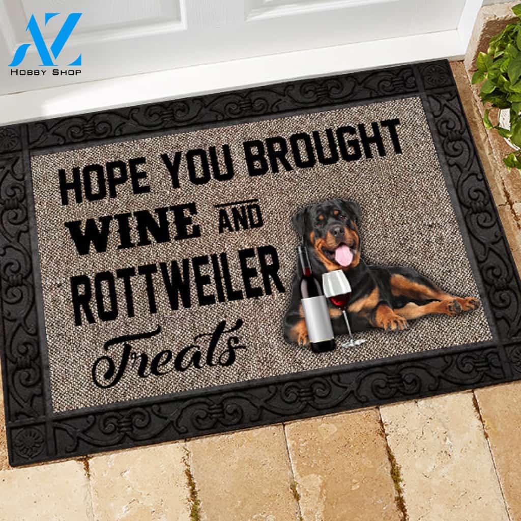 Rottweiler And Wine  M291 Doormat All Over Printed (6228)