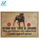Rottweiler - Beyond here there be dragons Doormat Indoor And Outdoor Doormat Warm House Gift Welcome Mat Birthday Gift For Friend Family