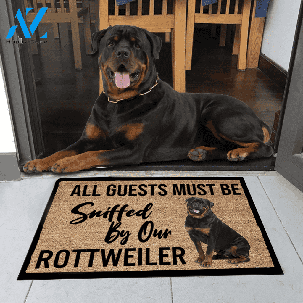 Rottweiler Dog Easy Clean Welcome Doormat - Welcome Mat - Home Decor