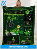 Rottweiler Dog Irish Shamrock St. Patrick's Day Blanket Gift For Dog Lovers Birthday Gift Home Decor Bedding Couch Sofa Soft and Comfy Cozy