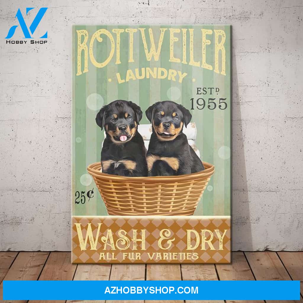 Rottweiler Dog Laundry Company Canvas Wall Art, Wall Decor Visual Art
