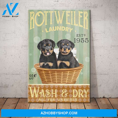 Rottweiler Dog Laundry Company Canvas Wall Art, Wall Decor Visual Art