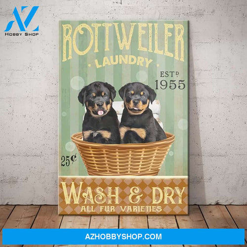 Rottweiler Dog Laundry Company Canvas Wall Art, Wall Decor Visual Art