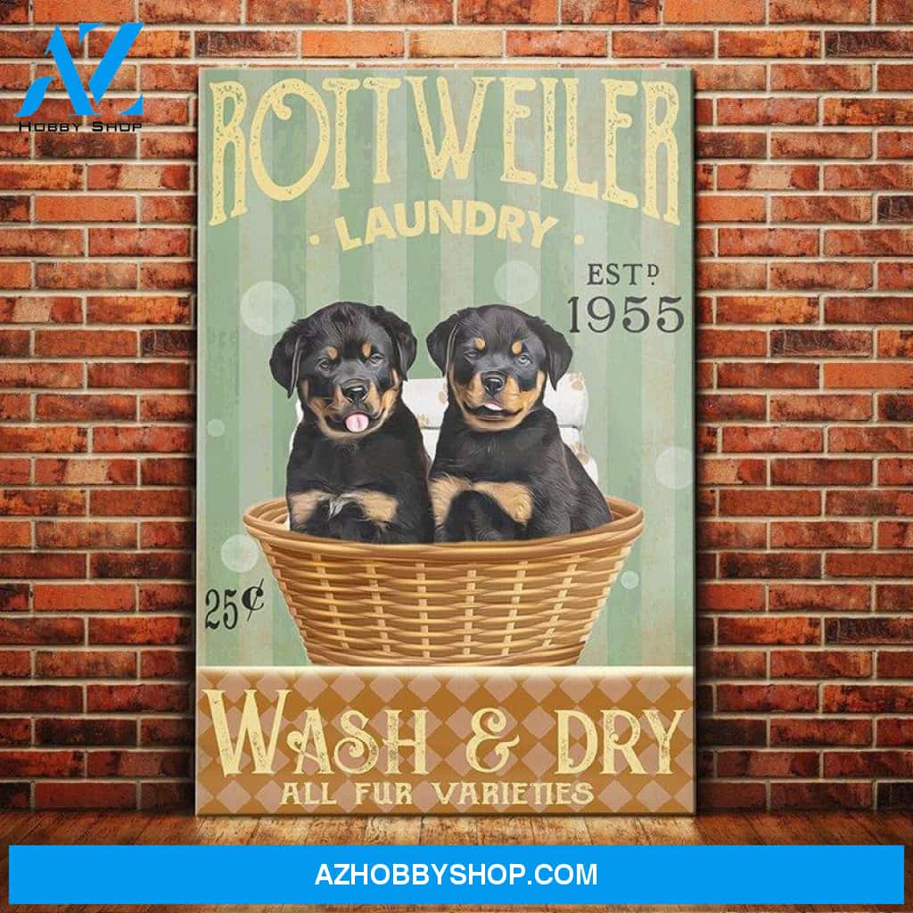 Rottweiler Dog Laundry Company Canvas Wall Art, Wall Decor Visual Art
