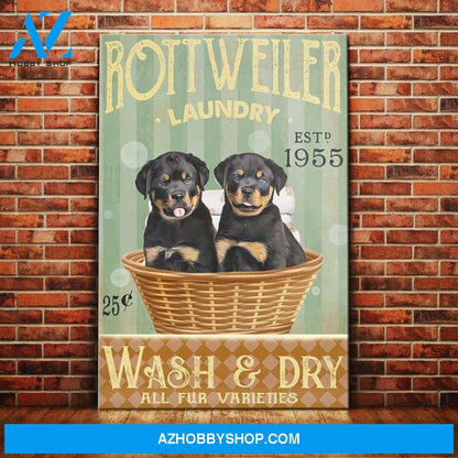 Rottweiler Dog Laundry Company Canvas Wall Art, Wall Decor Visual Art
