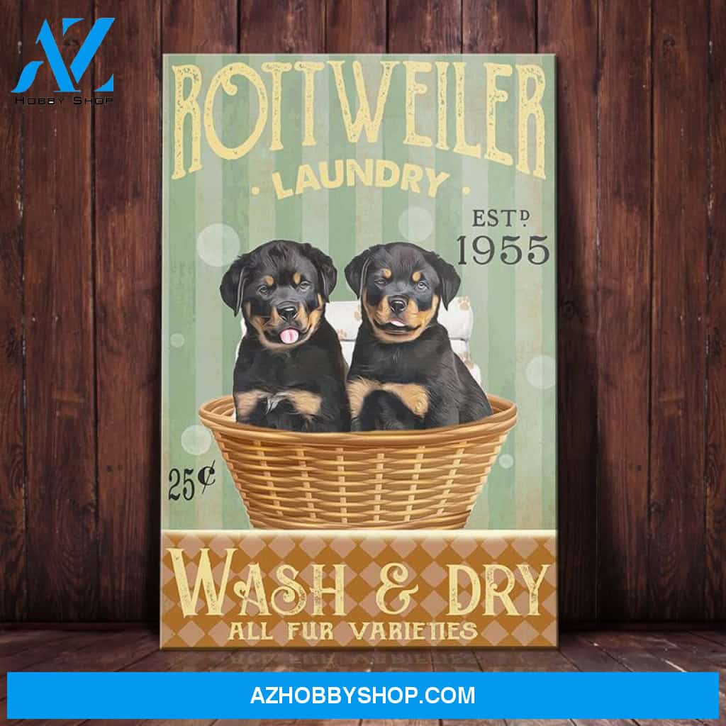 Rottweiler Dog Laundry Company Canvas Wall Art, Wall Decor Visual Art