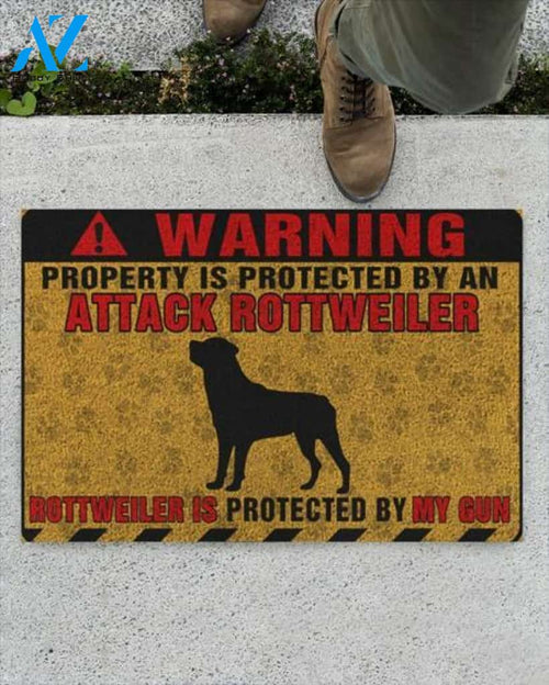 Rottweiler Dog Lover Easy Clean Welcome DoorMat | Felt And Rubber | DO2419