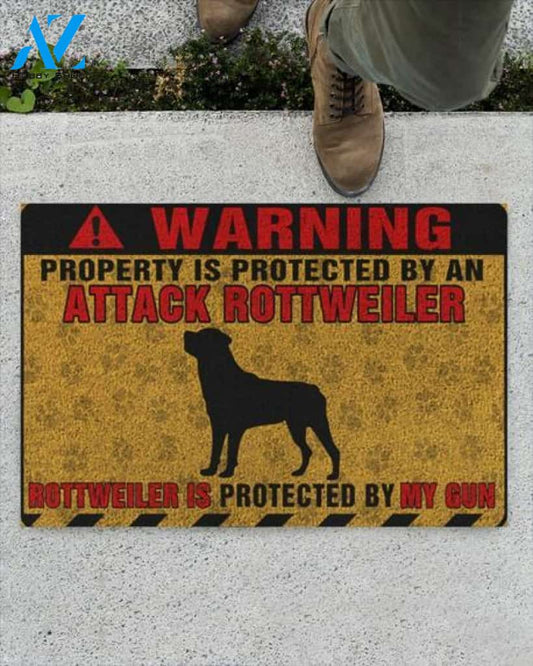 Rottweiler Dog Lover Easy Clean Welcome DoorMat | Felt And Rubber | DO2419