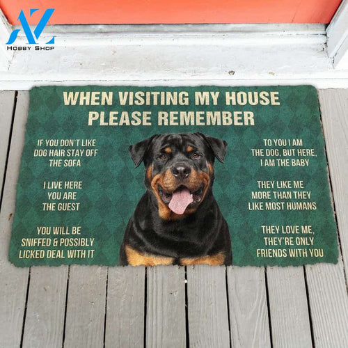Rottweiler Dogs House Rules Doormat