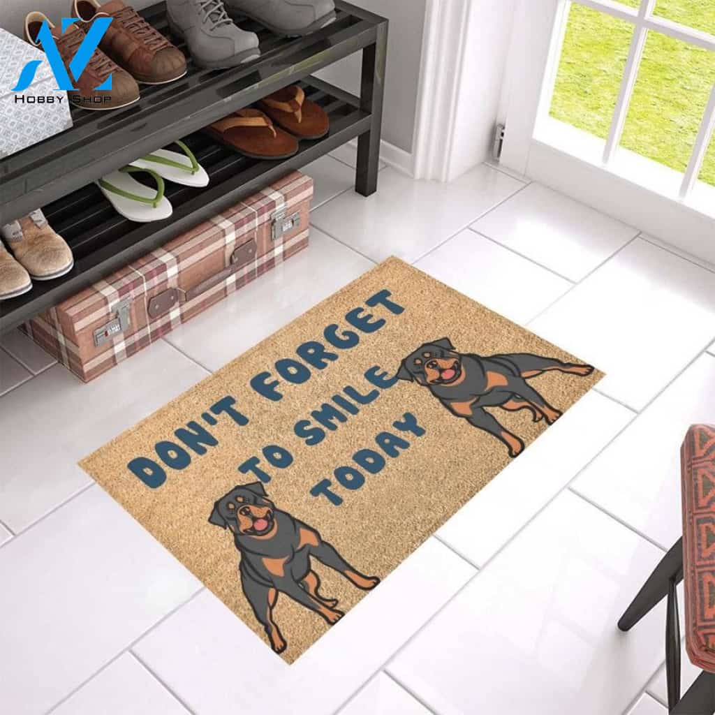 Rottweiler Don't Forget To Smile Today Doormat