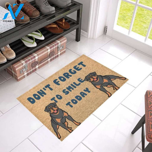 Rottweiler Don't Forget To Smile Today Doormat