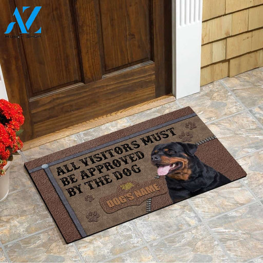 Rottweiler Doormat, Cute Dog Doormat Personalized Dog's Name Gift For Rottweiler Lover