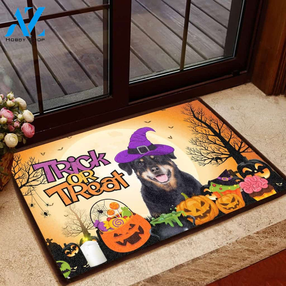 Rottweiler Halloween - Dog Doormat Welcome Mat House Warming Gift Home Decor Gift for Dog Lovers Funny Doormat Gift Idea