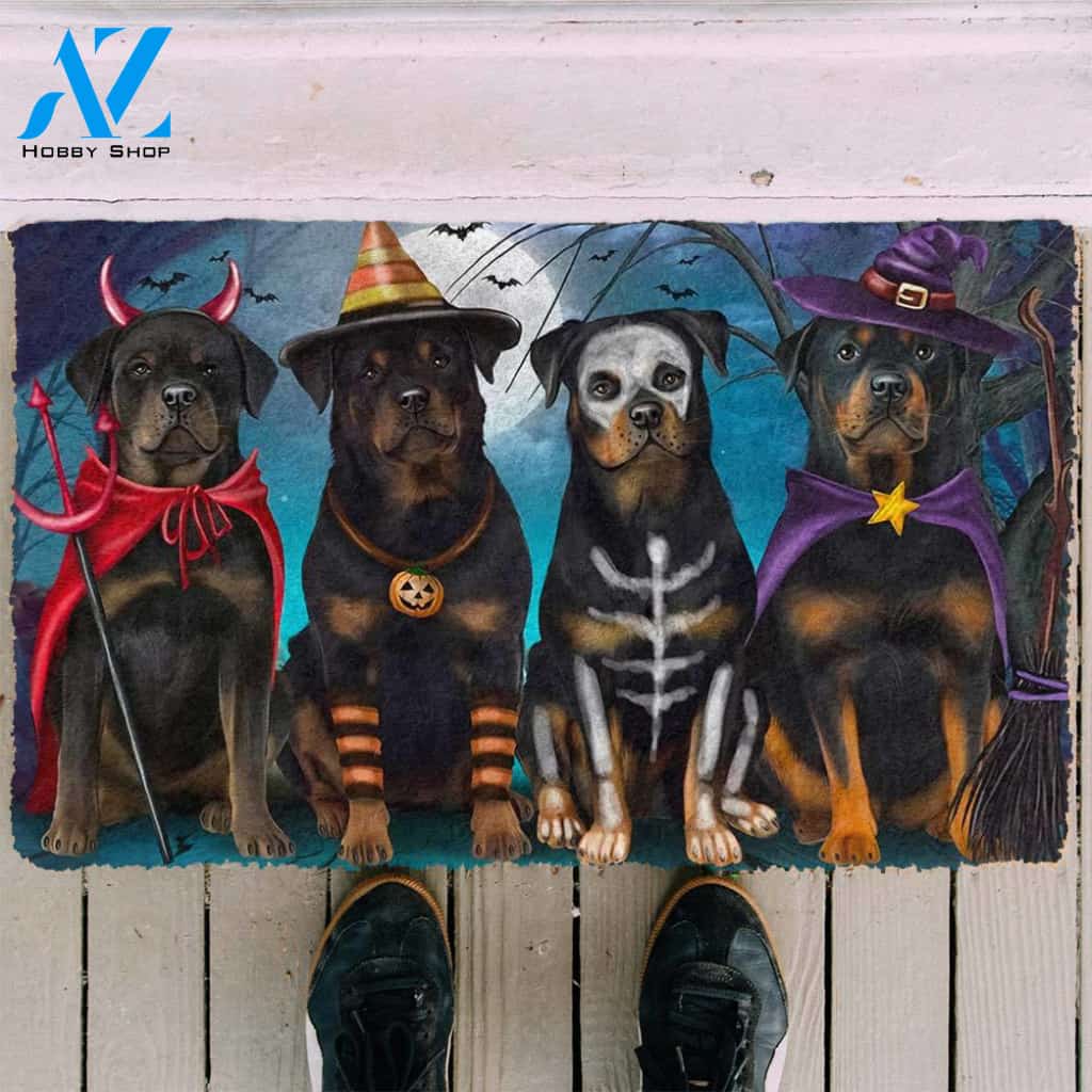 Rottweiler Halloweenn Funny Doormat Gift For Dog Lovers Birthday Gift Home Decor Warm House Gift Welcome Mat Halloween Decor